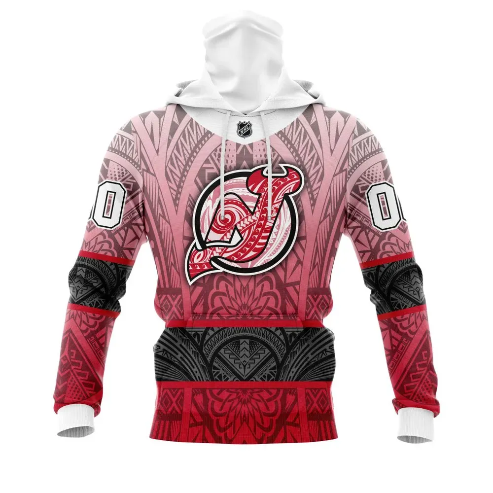 New Jersey Devils | Specialized Native With Samoa Culture V0222 Mask Hoodie