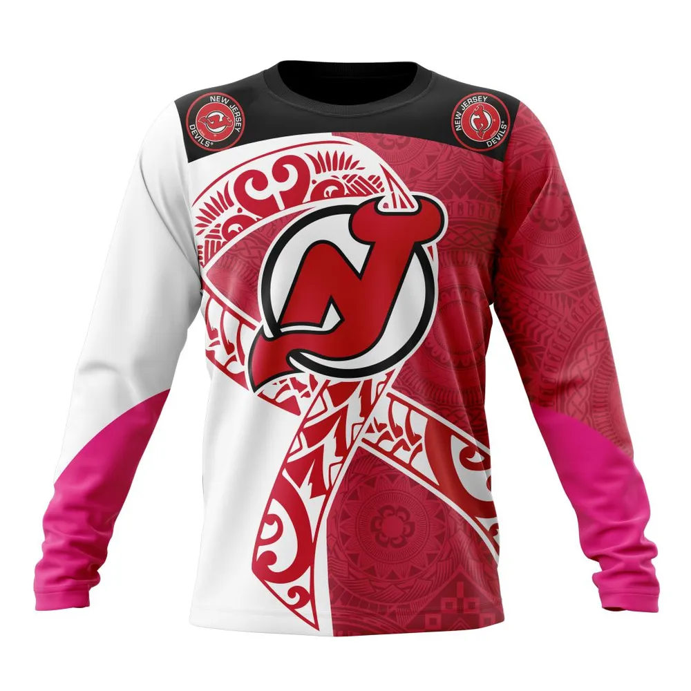 New Jersey Devils | Specialized Samoa Fights Cancer Jersey Long Sleeved Sweatshirt 