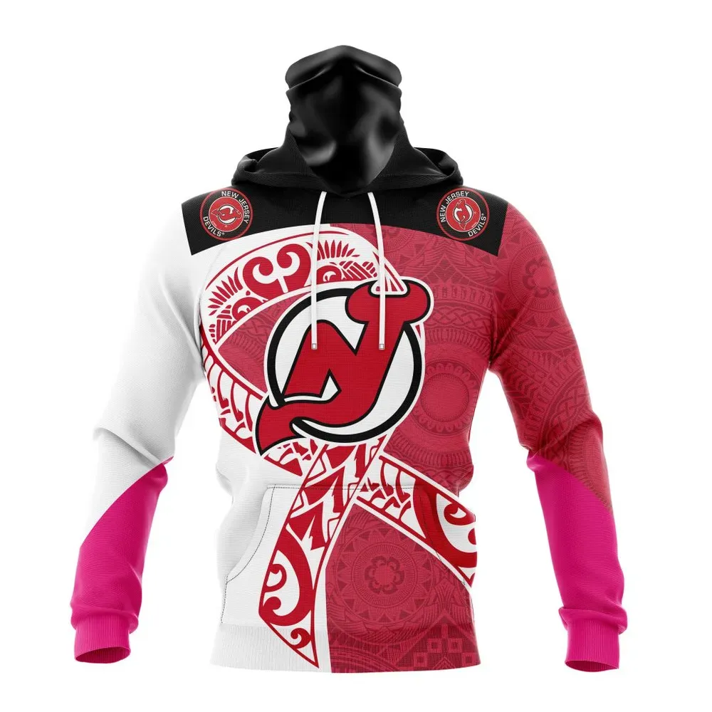 New Jersey Devils | Specialized Samoa Fights Cancer Jersey Mask Hoodie