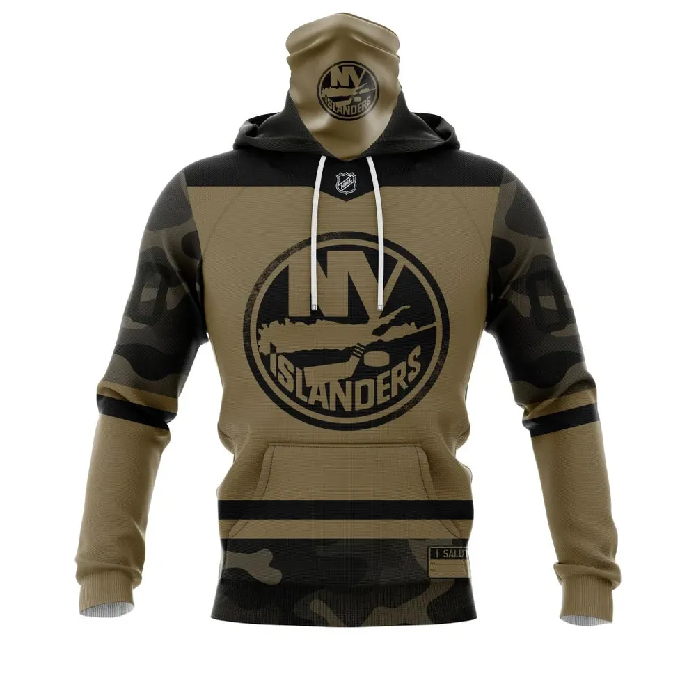 New York Islanders Military Night | Personalized Name & Number Mask Hoodie