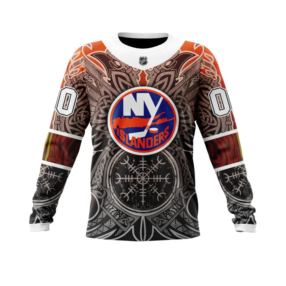 New York Islanders | Specialized Norse Viking Symbols St2201 Long Sleeved Sweatshirt 