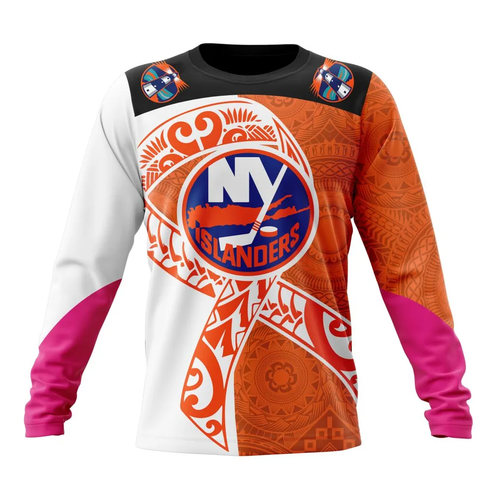 New York Islanders | Specialized Samoa Fights Cancer Jersey Long Sleeved Sweatshirt 