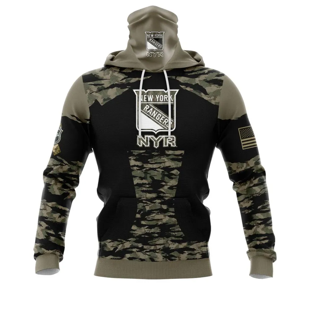 New York Rangers | Honors Veterans And Military Members Mask Hoodie