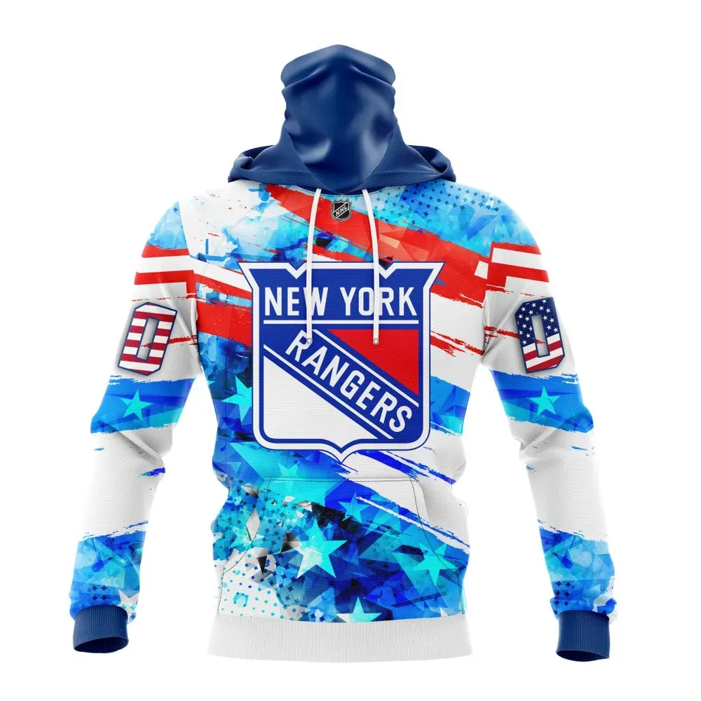 New York Rangers | Special Concept For Independence Day St2201 Mask Hoodie