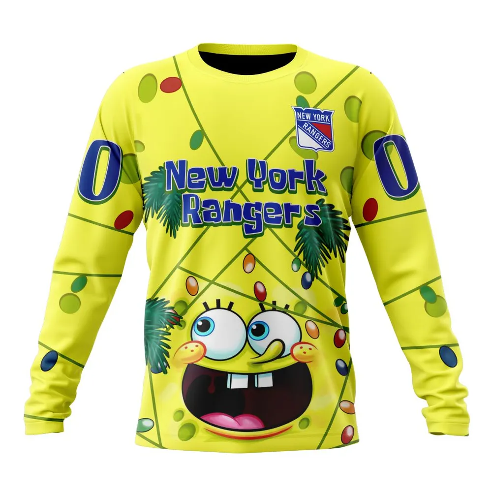 New York Rangers | Specialized Jersey With Spongebob V0122 Long Sleeved Sweatshirt 