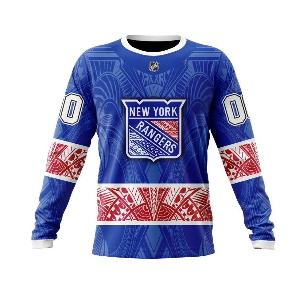 New York Rangers | Specialized Native With Samoa Culture V0222 Long Sleeved Sweatshirt 