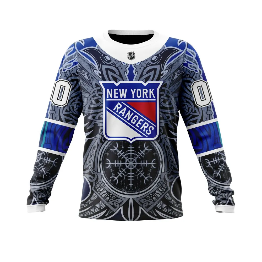 New York Rangers | Specialized Norse Viking Symbols St2201 Long Sleeved Sweatshirt 