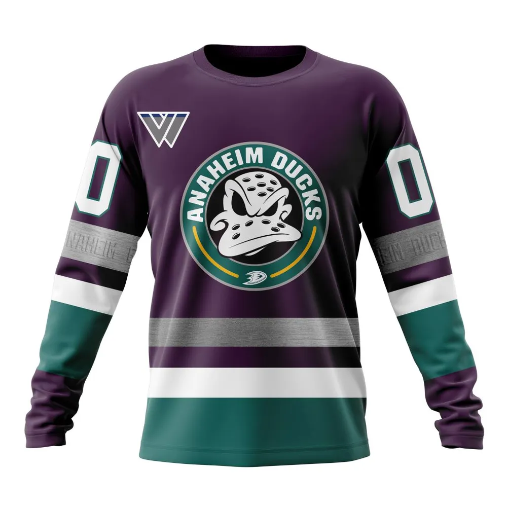 NHL Anaheim Ducks Mighty Ducks 30Th Anniversary Long Sleeved Sweatshirt 