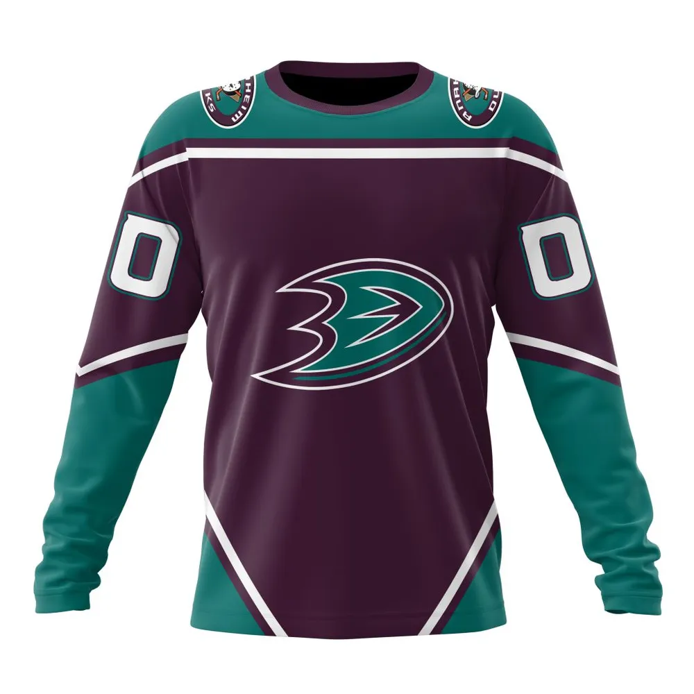 NHL Anaheim Ducks Personalized Alternate Concepts Kits St2401 Long Sleeved Sweatshirt 