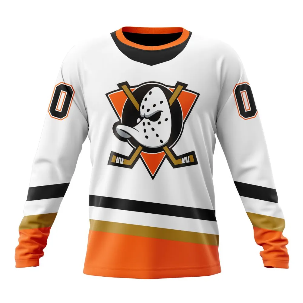 NHL Anaheim Ducks Reverse Retro Kits Long Sleeved Sweatshirt 