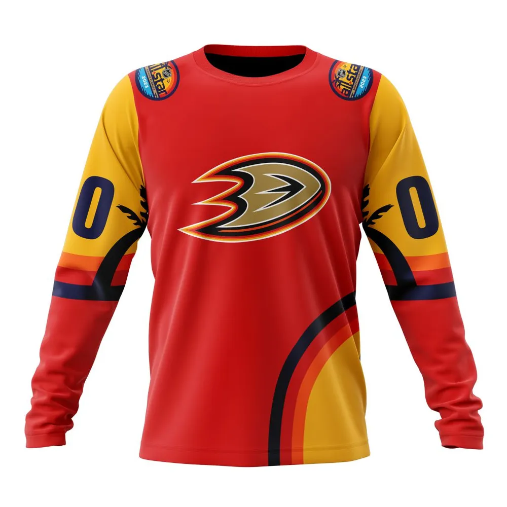 NHL Anaheim Ducks Special All-Star Game Design With Florida Sunset Long Sleeved Sweatshirt 