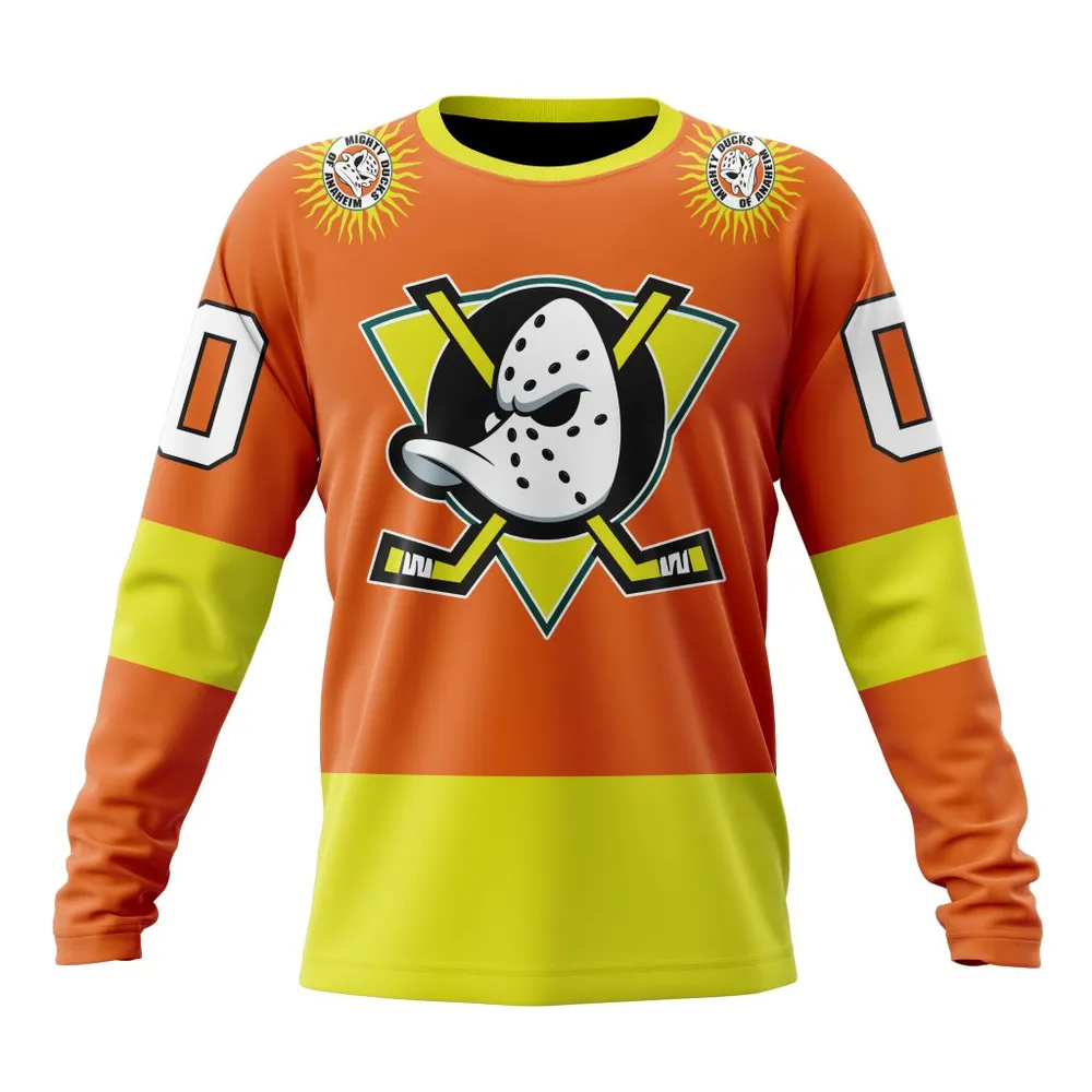 NHL Anaheim Ducks Special City Connect Design St2402 Long Sleeved Sweatshirt 