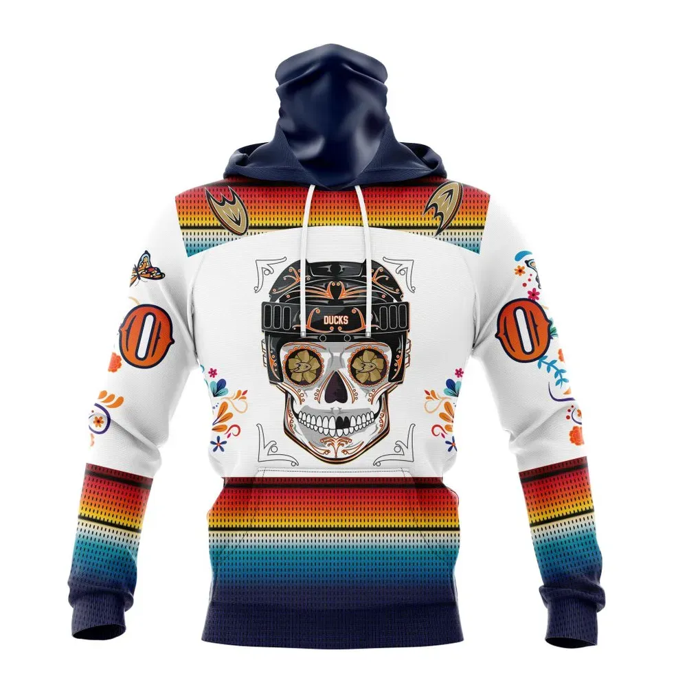 NHL Anaheim Ducks Special Design For Dia De Los Muertos St2301 Mask Hoodie