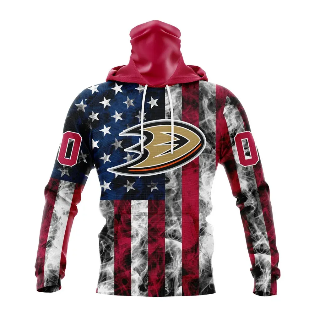 NHL Anaheim Ducks Special Design For Independence Day The Fourth Of July St2401 Mask Hoodie