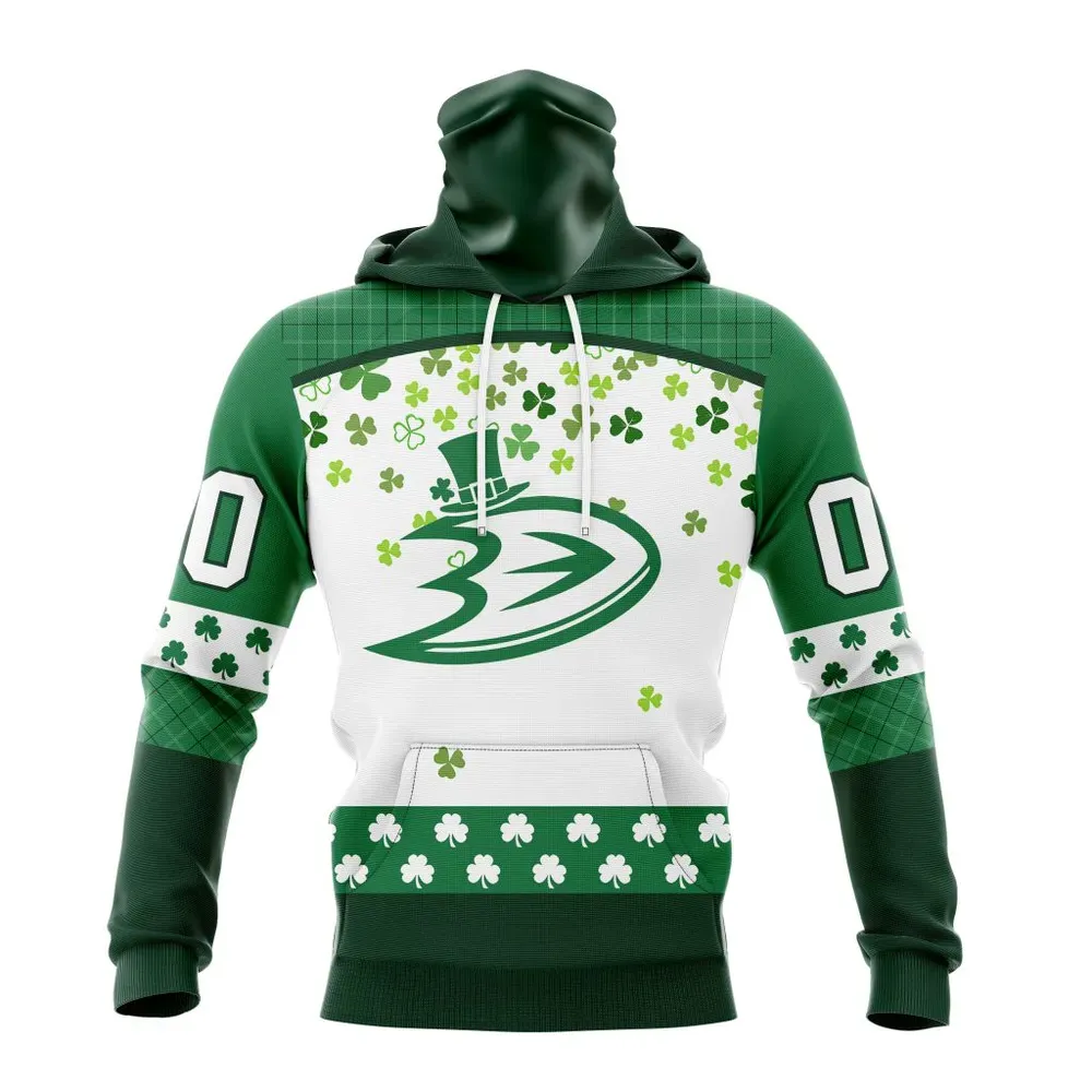 NHL Anaheim Ducks Special Design For St. Patrick Day St2401 Mask Hoodie