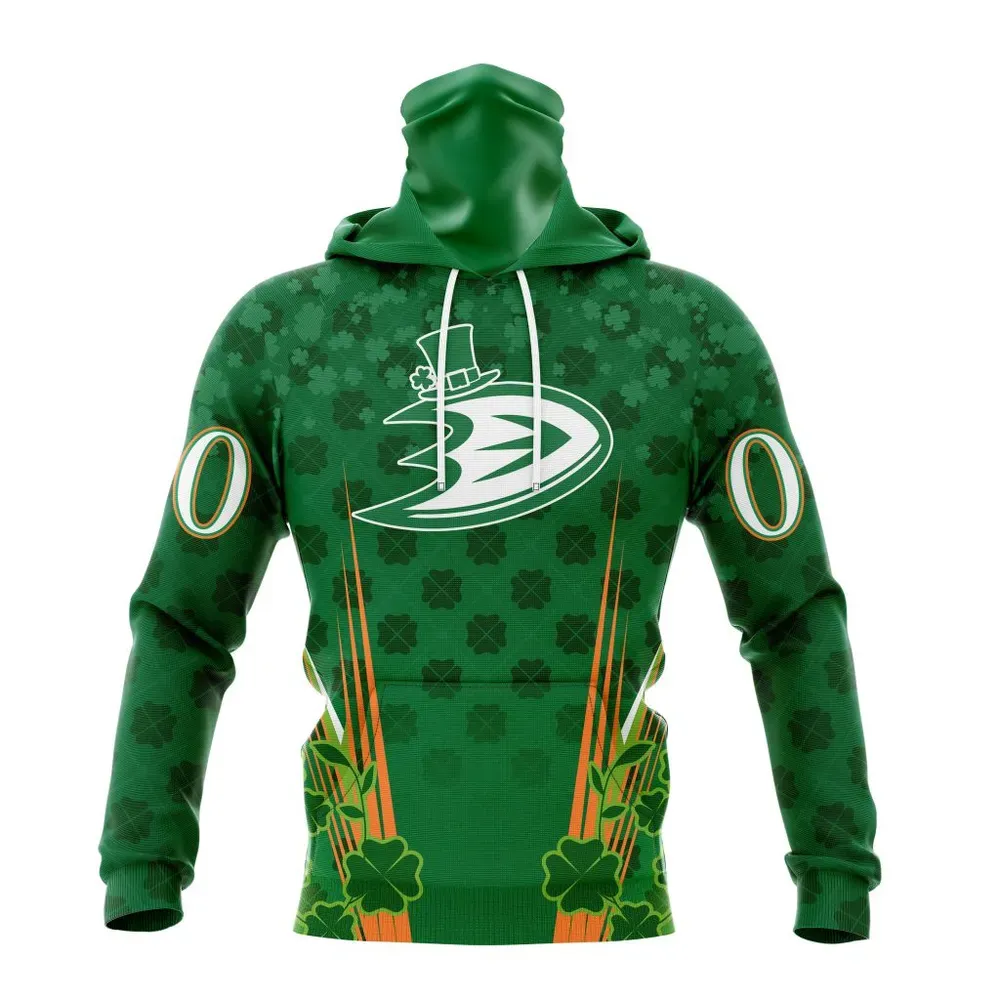 NHL Anaheim Ducks Special Design For St. Patrickâ€™S Day St2402 Mask Hoodie