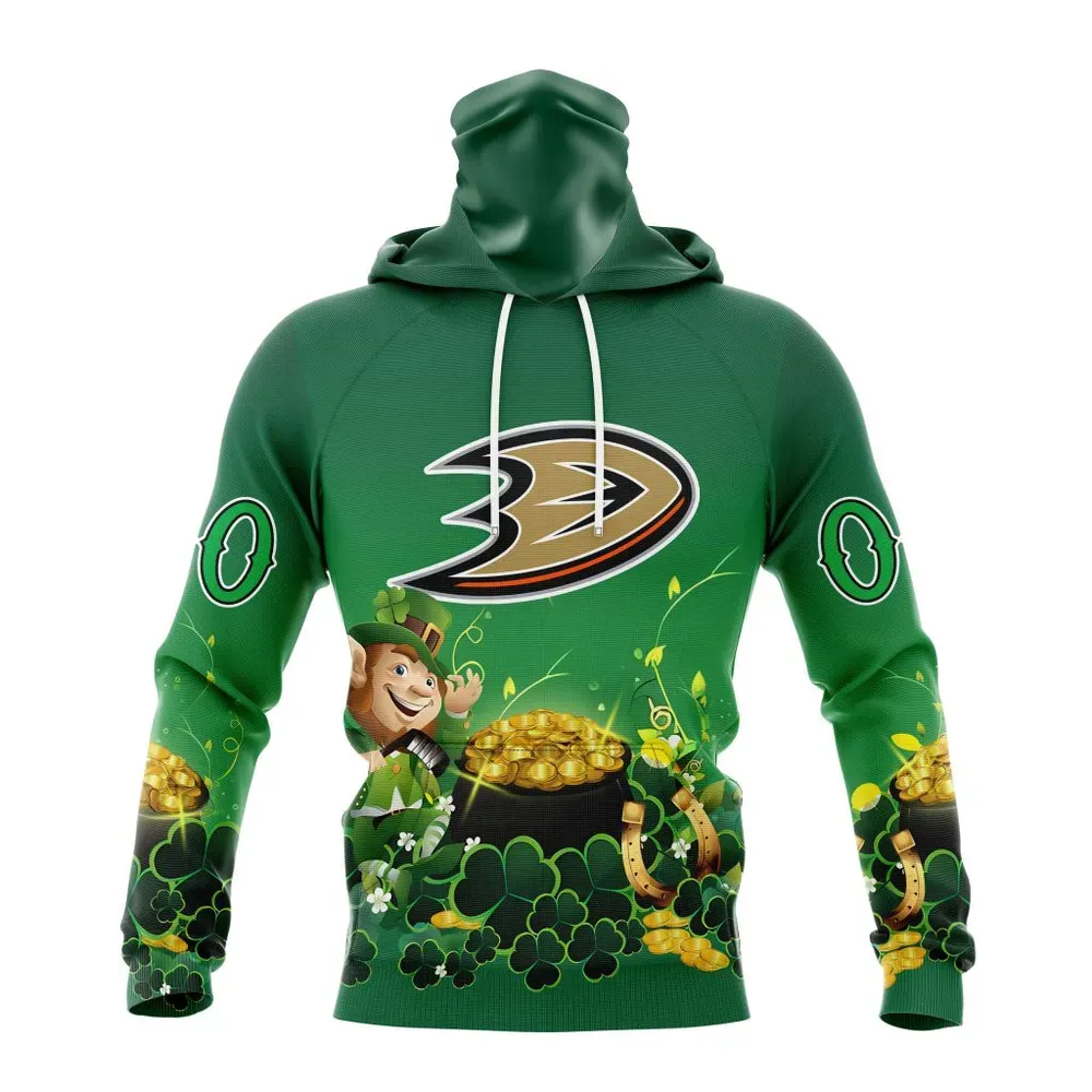 NHL Anaheim Ducks Special Design For St. Patrickâ€™S Day St2403 Mask Hoodie