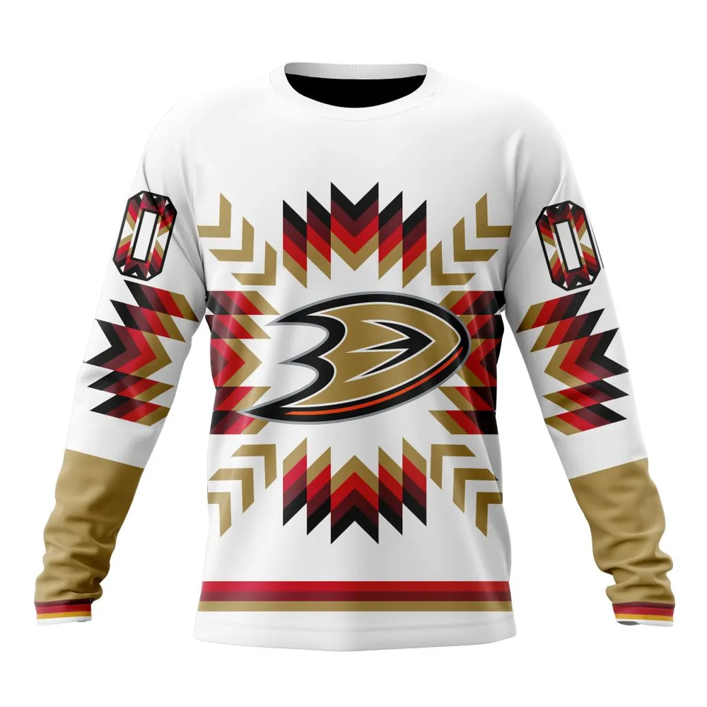 NHL Anaheim Ducks Special Design With Native Pattern St2302 Long Sleeved Sweatshirt 