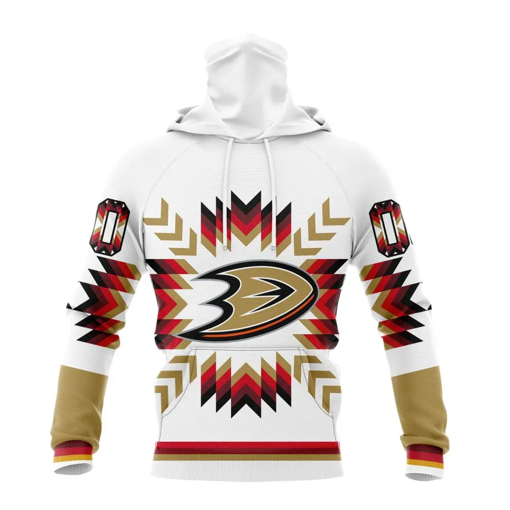 NHL Anaheim Ducks Special Design With Native Pattern St2302 Mask Hoodie