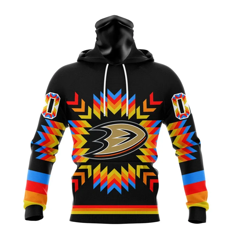 NHL Anaheim Ducks Special Design With Native Pattern St2306 Mask Hoodie