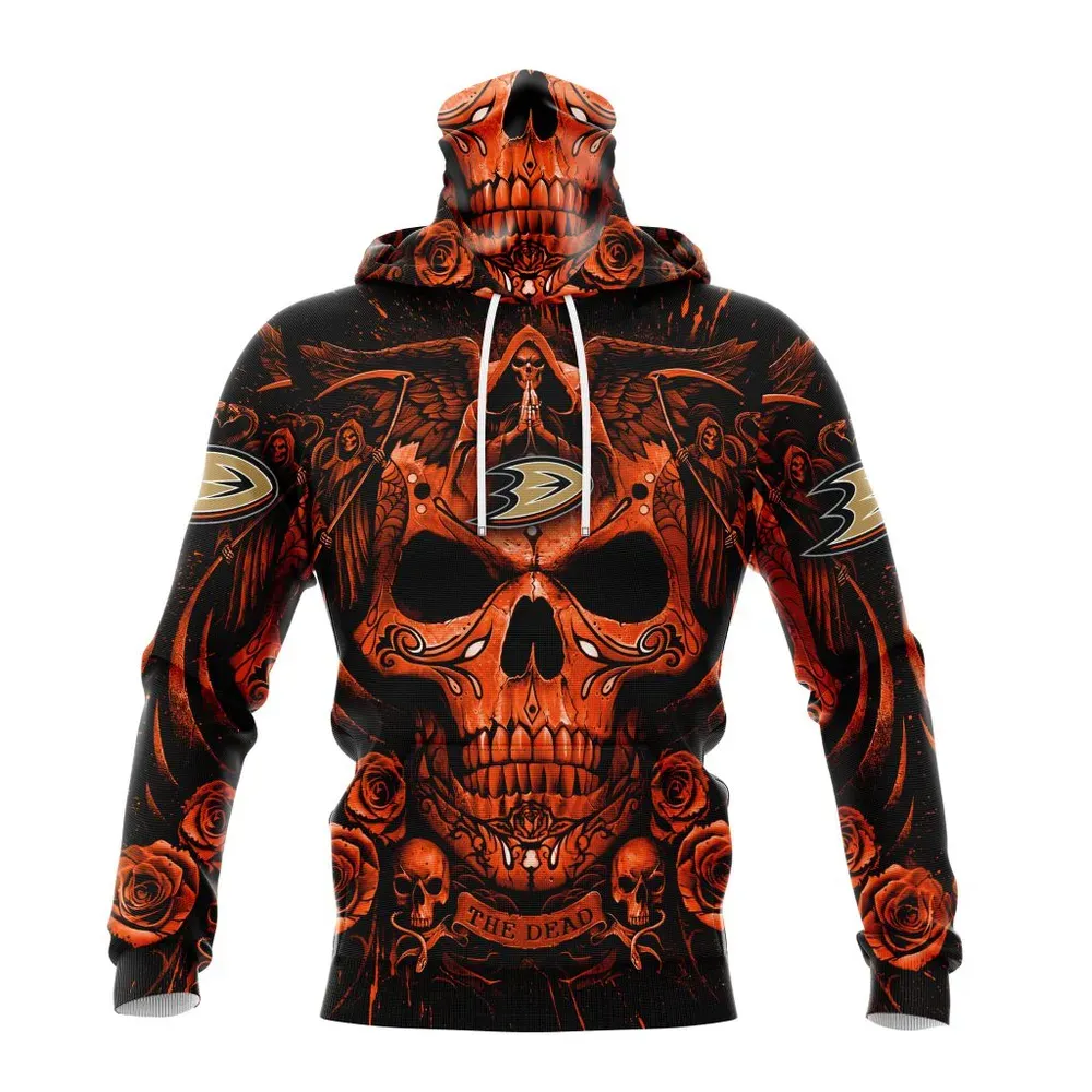 NHL Anaheim Ducks Special Design With Skull Art St2203 Mask Hoodie