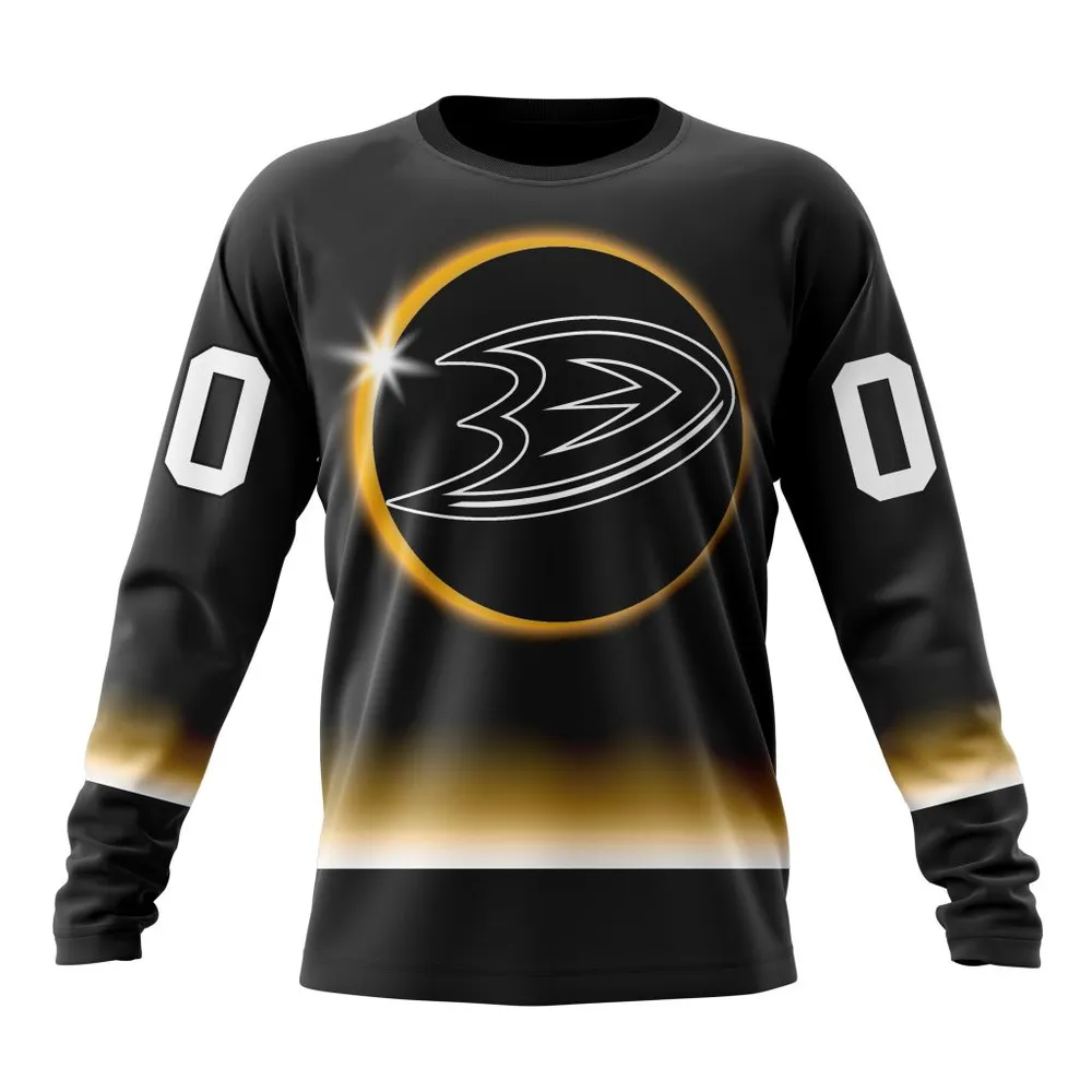 NHL Anaheim Ducks Special Eclipse Design St2401 Long Sleeved Sweatshirt 