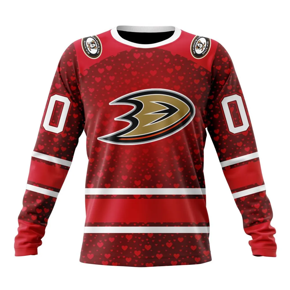 NHL Anaheim Ducks Special Gift For Valentines Day St2401 Long Sleeved Sweatshirt 