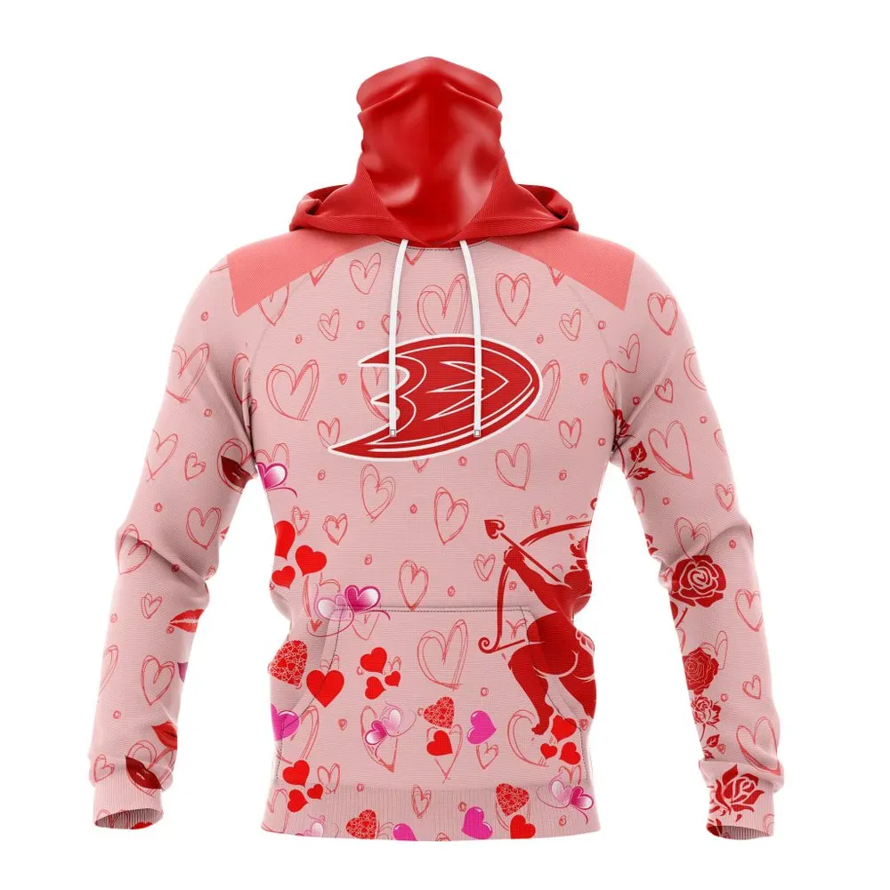 NHL Anaheim Ducks Special Gift For Valentines Day St2402 Mask Hoodie