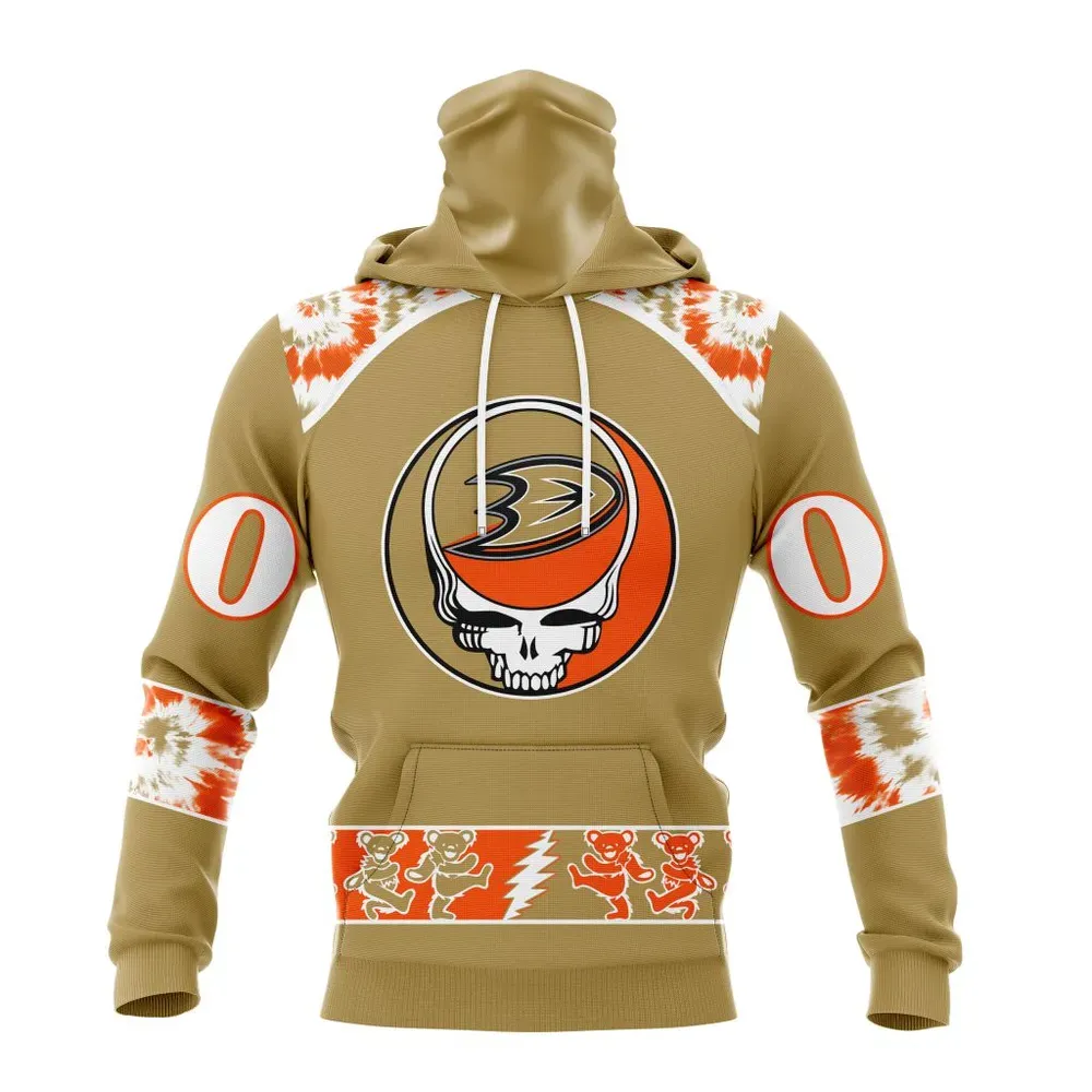 NHL Anaheim Ducks Special Grateful Dead Design St2301 Mask Hoodie