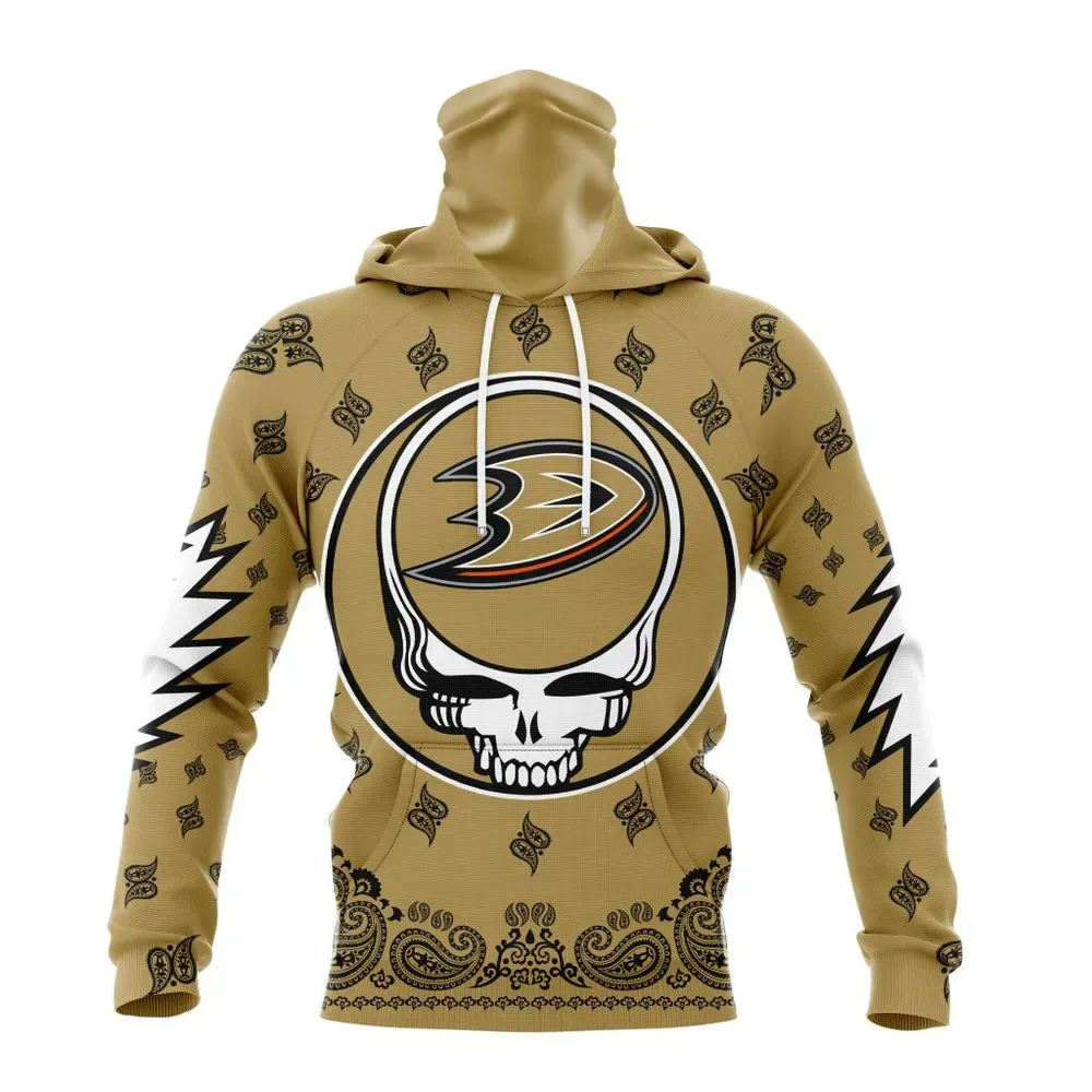 NHL Anaheim Ducks Special Grateful Dead Design St2303 Mask Hoodie