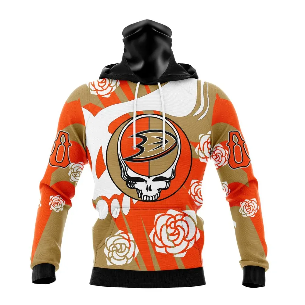 NHL Anaheim Ducks Special Grateful Dead Design St2305 Mask Hoodie