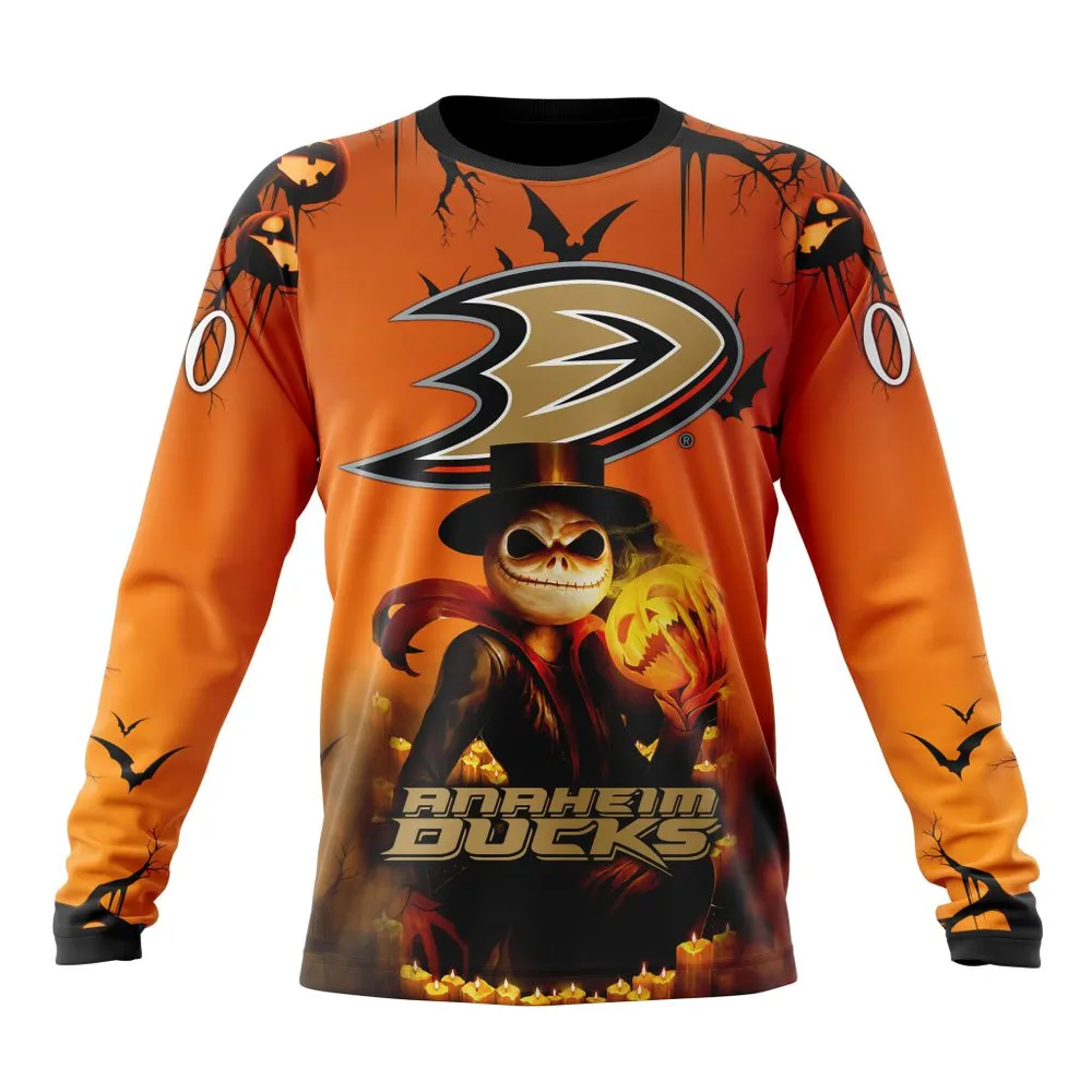 NHL Anaheim Ducks Special Halloween Concepts St2201 Long Sleeved Sweatshirt 