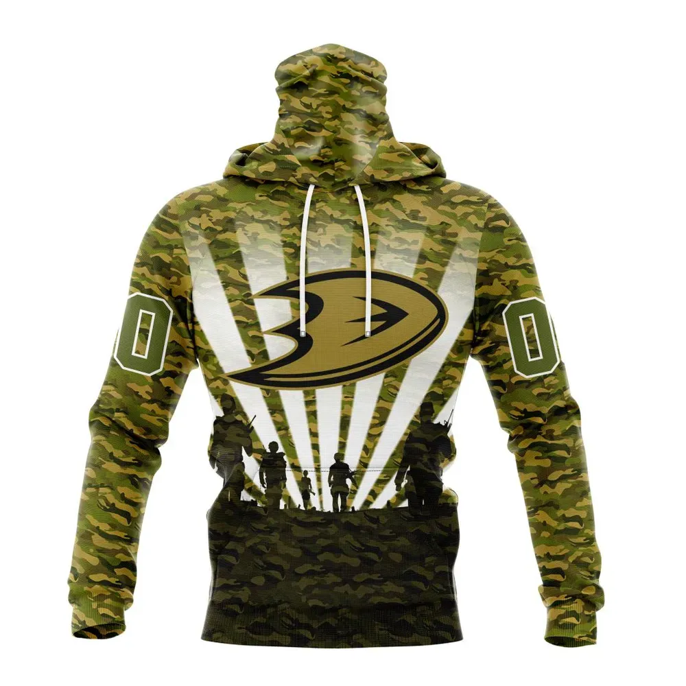 NHL Anaheim Ducks Special Military Camo Kits For Veterans Day And Rememberance Day St2201 Mask Hoodie