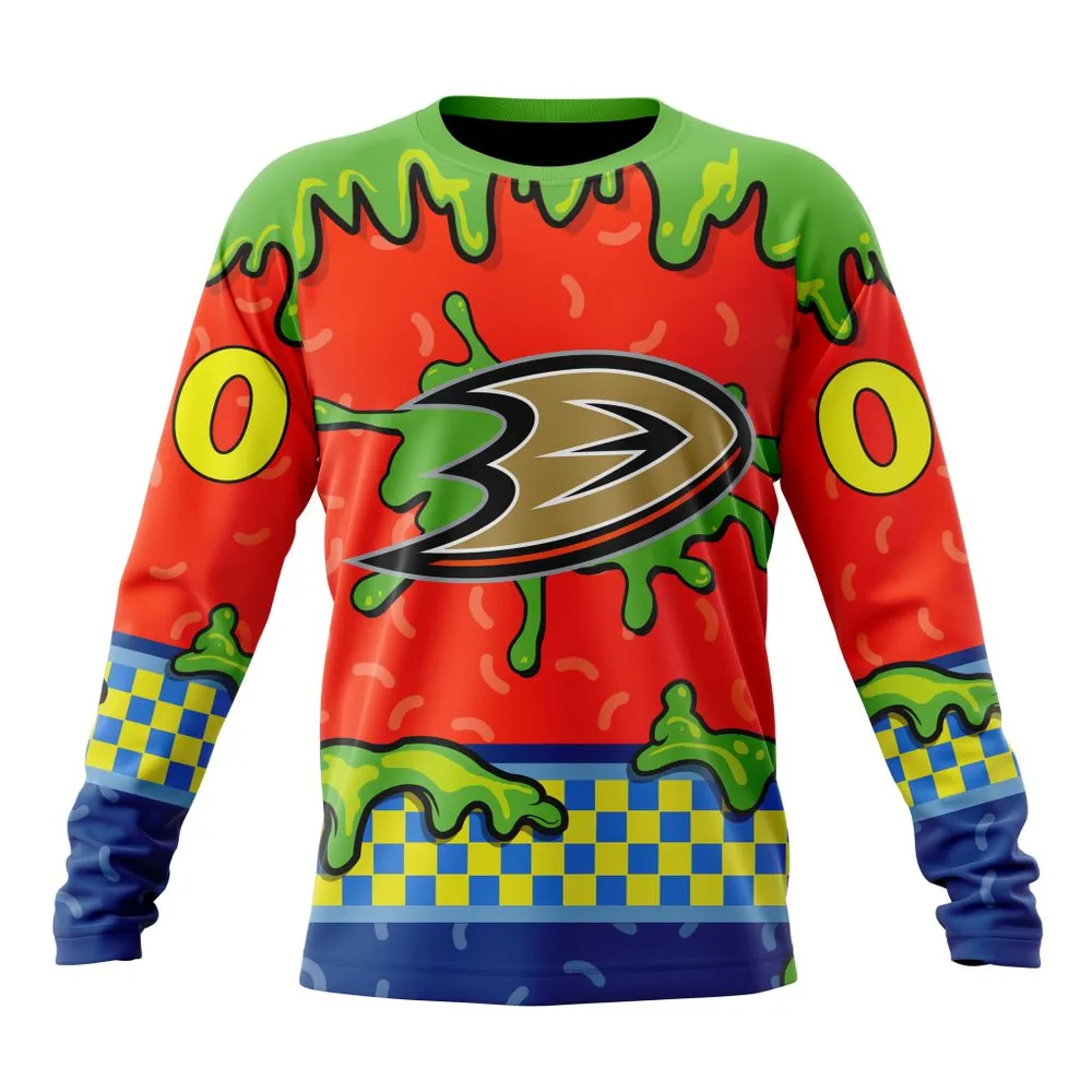 NHL Anaheim Ducks Special Nickelodeon Design St2301 Long Sleeved Sweatshirt 