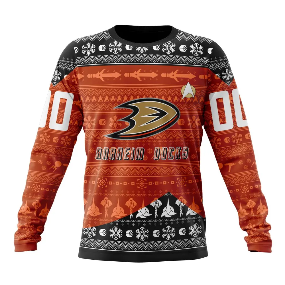 NHL Anaheim Ducks Special Star Trek Design St2201 Long Sleeved Sweatshirt 