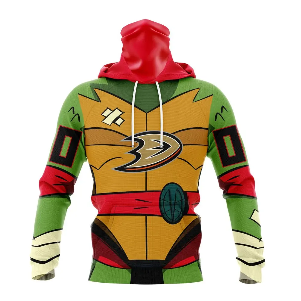 NHL Anaheim Ducks Special Teenage Mutant Ninja Turtles Design St2301 Mask Hoodie