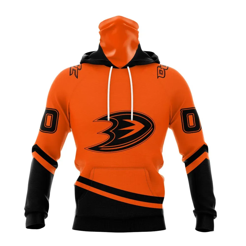 NHL Anaheim Ducks Special Two-Tone Design St2401 Mask Hoodie