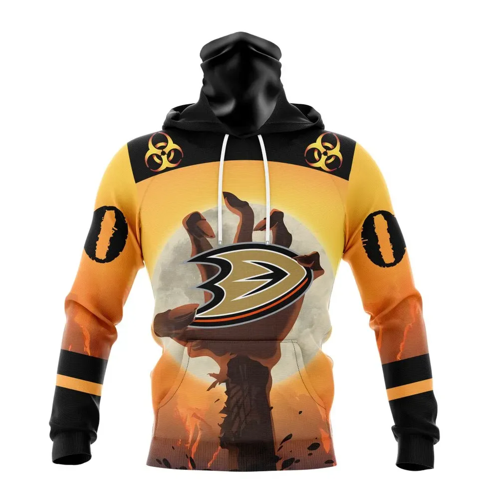 NHL Anaheim Ducks Special Zombie Design For Halloween St2305 Mask Hoodie