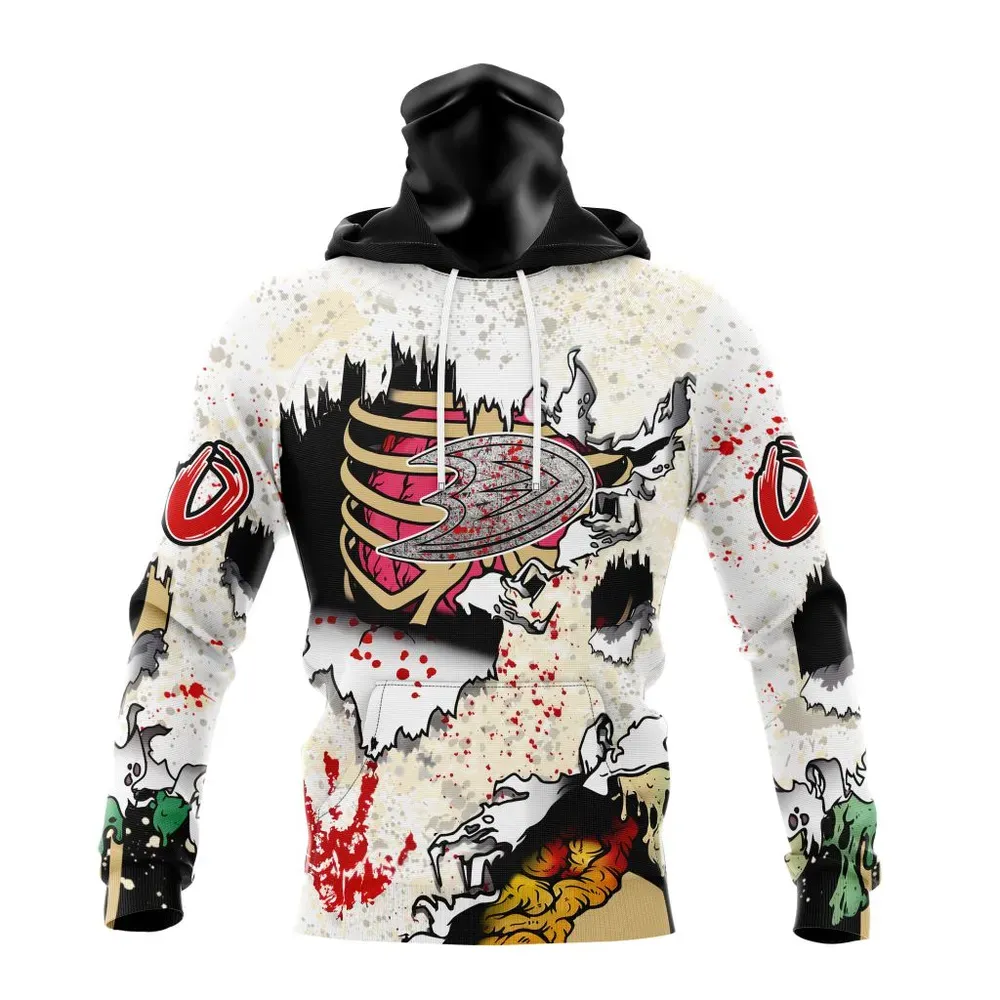 NHL Anaheim Ducks Special Zombie Style For Halloween St2304 Mask Hoodie