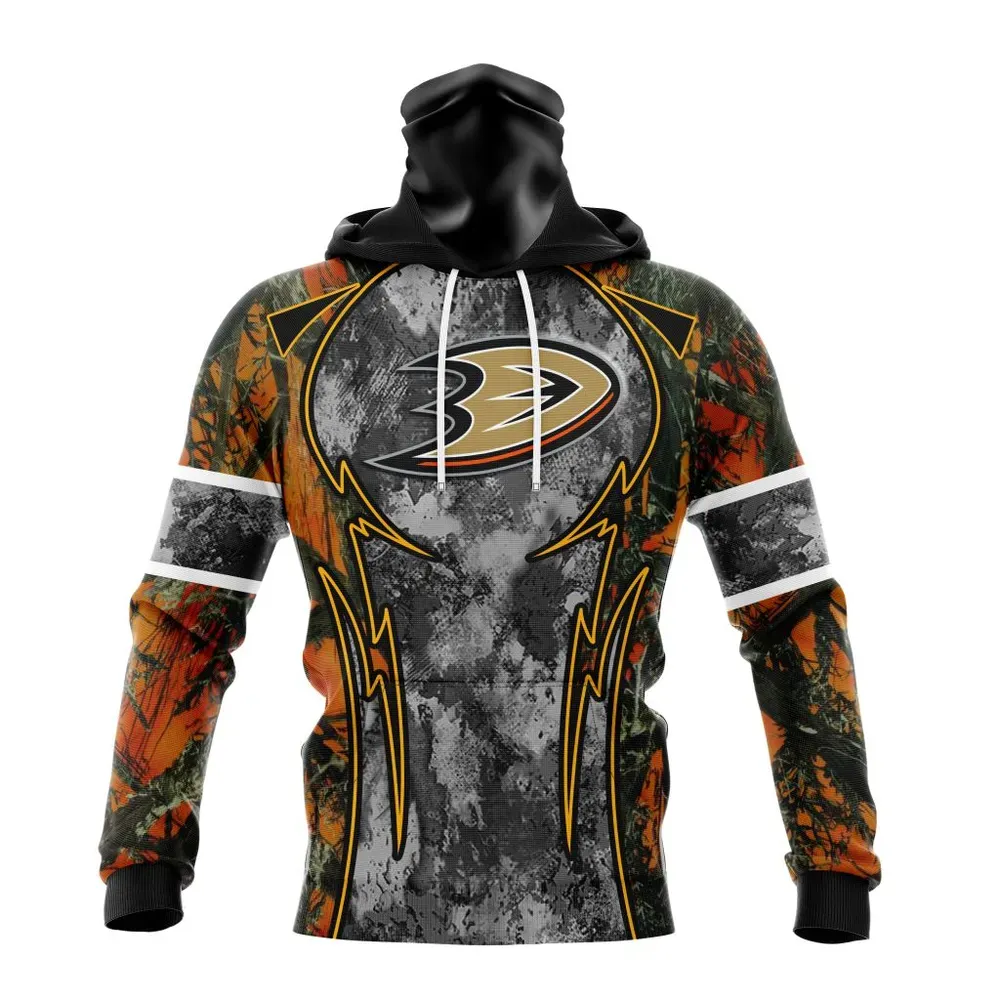 NHL Anaheim Ducks | Specialized Design Wih Camo Concepts For Hungting In Forest Mask Hoodie