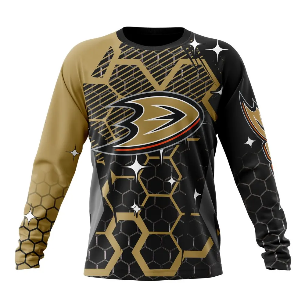 NHL Anaheim Ducks | Specialized Design With Motocross Syle V0222 Long Sleeved Sweatshirt 