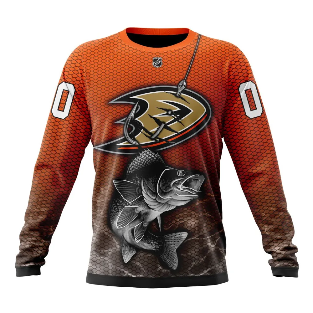 NHL Anaheim Ducks | Specialized Fishing Style St2201 Long Sleeved Sweatshirt 