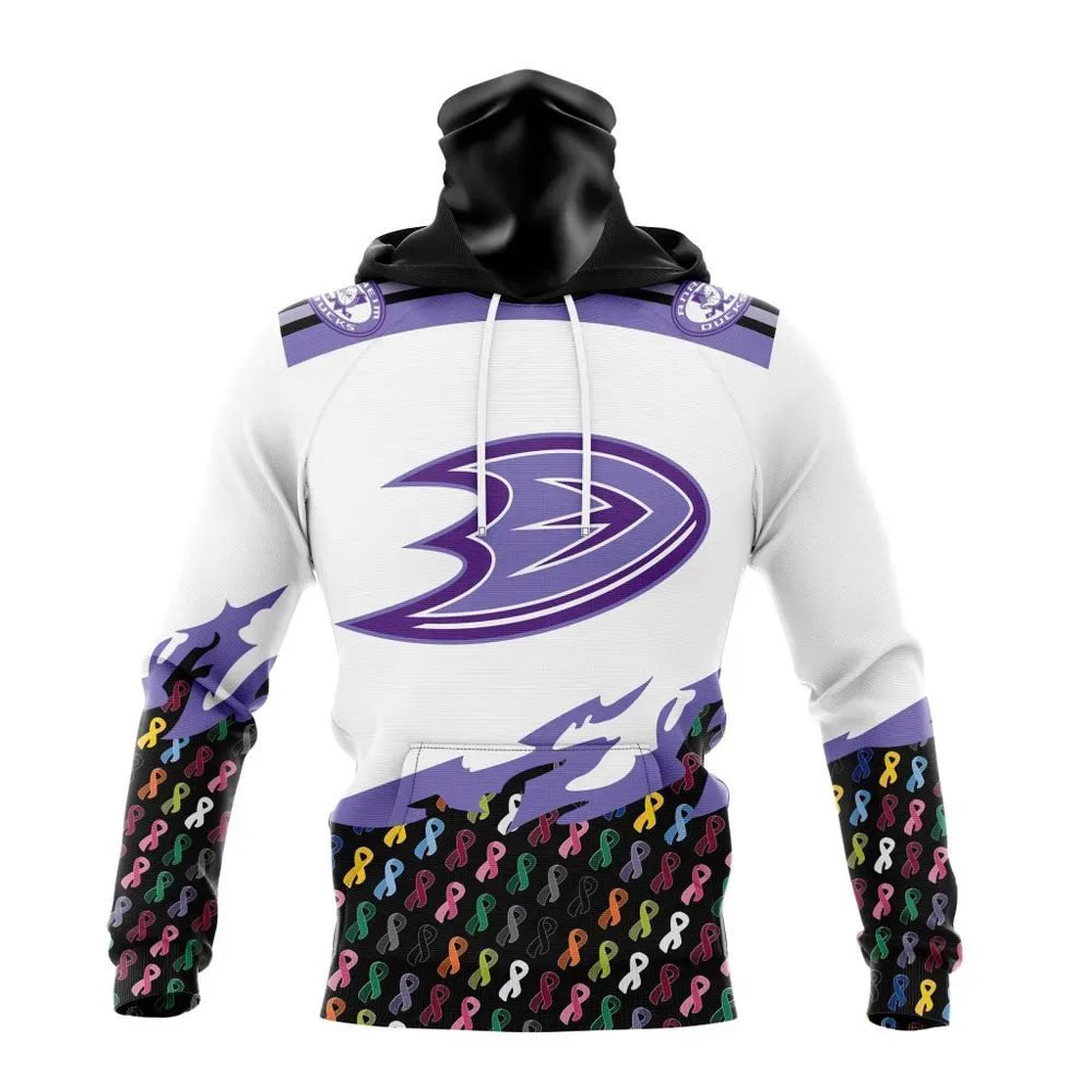 NHL Anaheim Ducks | Specialized Kits In October We Stand Together We Can Beat Cancer Mask Hoodie