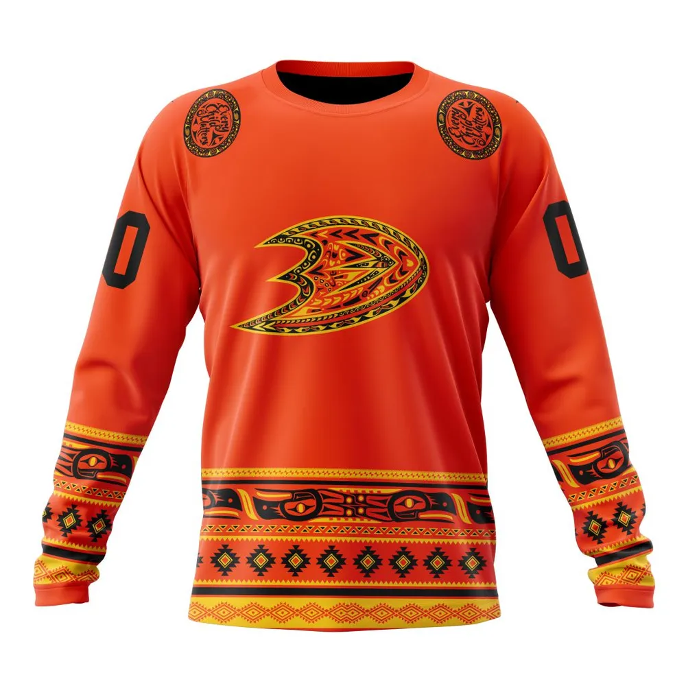 NHL Anaheim Ducks | Specialized National Day For Truth And Reconciliation Long Sleeved Sweatshirt 