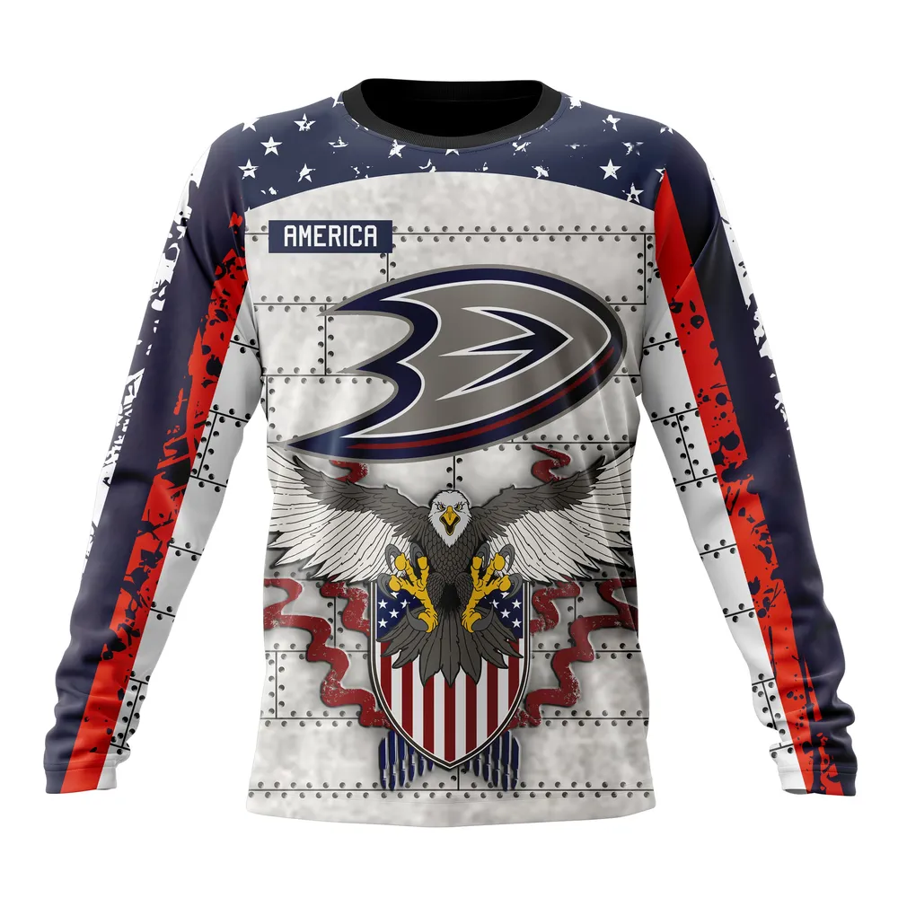 NHL Anaheim Ducks | Specialized Unisex In Us Concepts V0222 Long Sleeved Sweatshirt 