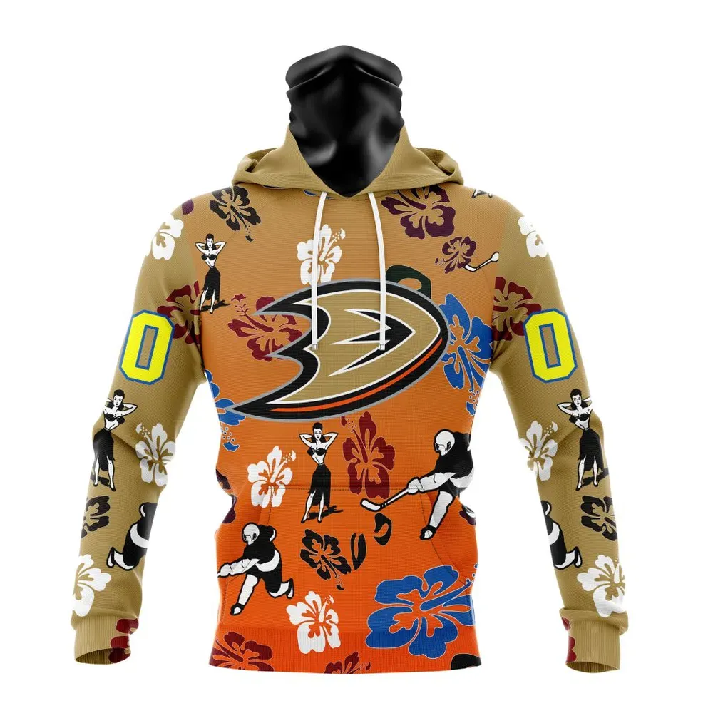 NHL Anaheim Ducks X Hawaii Specialized Design For Hawaiia V0122 Mask Hoodie