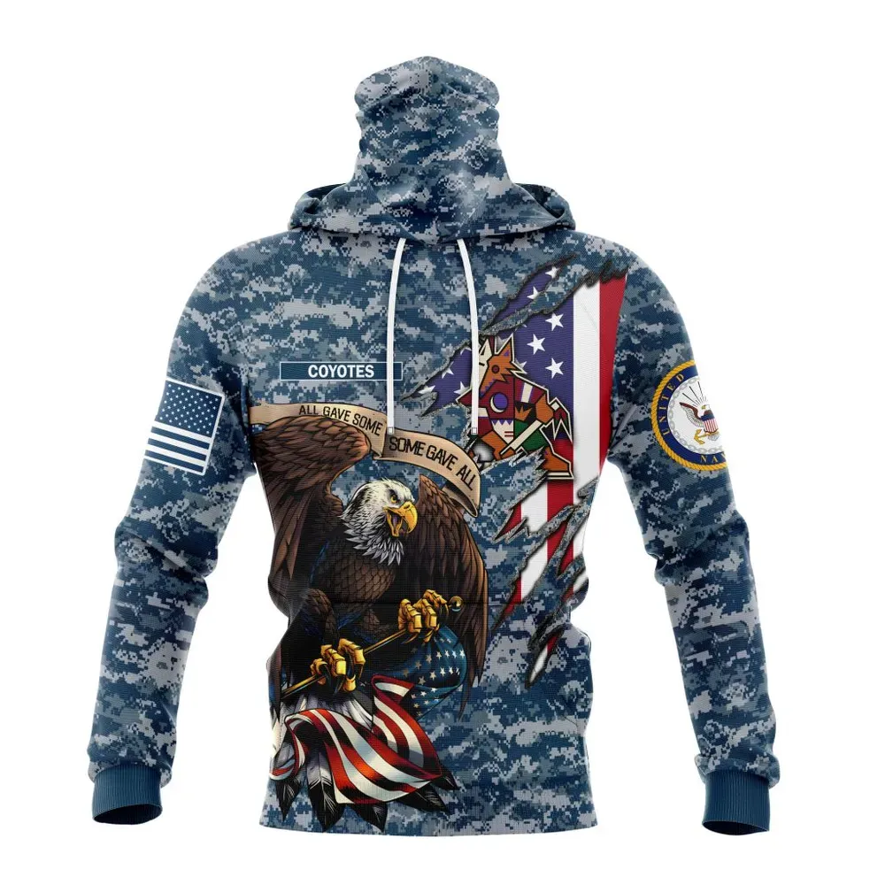 NHL Arizona Coyotes Honor Us Navy Veterans St2202 Mask Hoodie