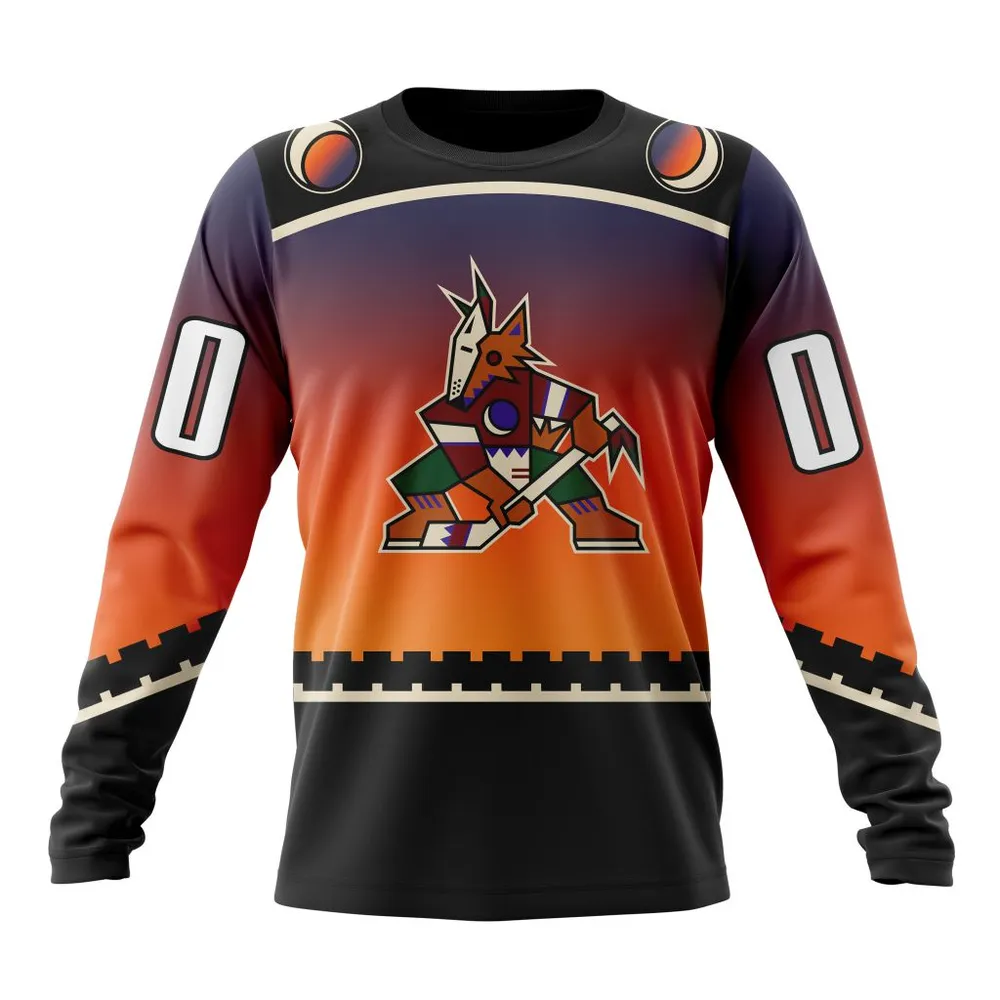 NHL Arizona Coyotes Personalize Gradient Series Concept St2301 Long Sleeved Sweatshirt 