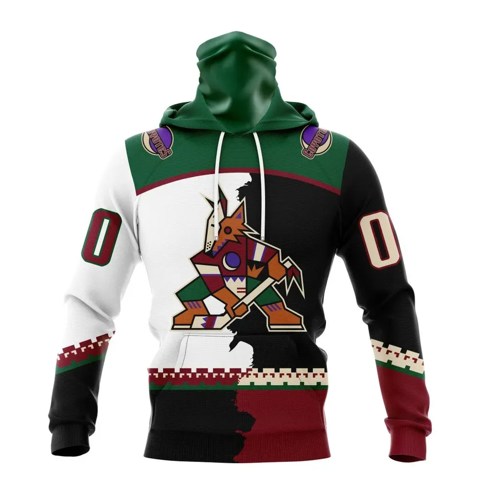 NHL Arizona Coyotes Personalize Home Mix Away Kits Mask Hoodie