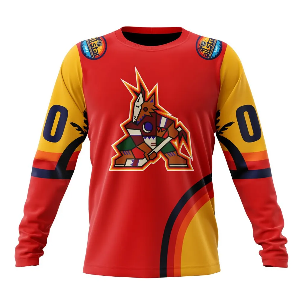 NHL Arizona Coyotes Special All-Star Game Design With Florida Sunset Long Sleeved Sweatshirt 